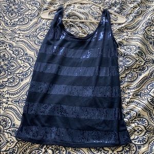 Sparkly blue no sleeve top